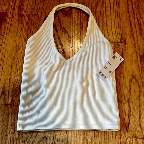 Off white Ribbed Halter - Picture 1 of 2